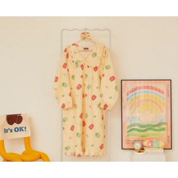 Kakao Friends - Ryan & Chunshik Gummy Bear 荷葉邊連身睡衣